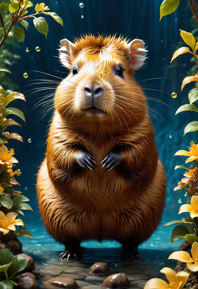 a cute capybara, by Bjarke Ingels, best quality, masterpiece, very aesthetic, perfect composition, intricate details, ultra-detailed
