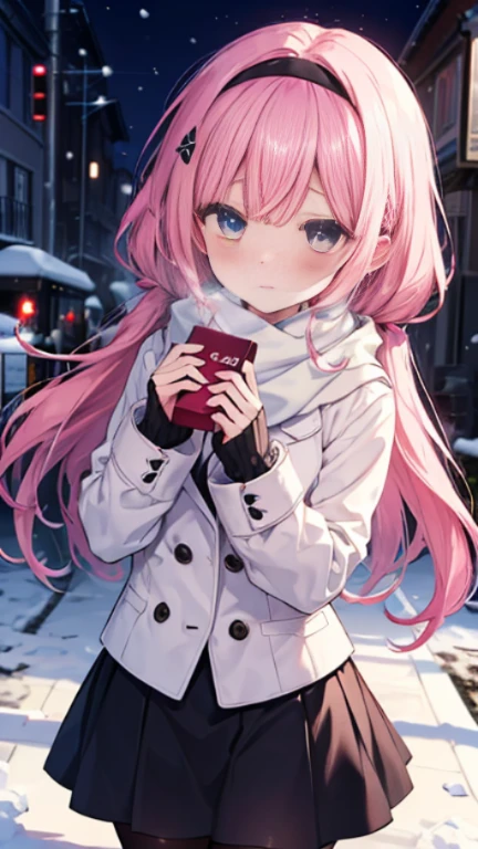 、、Shyness、blush、Embarrassing、blush、heart、Lovers、love affair、Embarrassed、、skirt、snow原、、snow、cold、scarf、scarfを巻く、降snow高解像度、Full HD、8K quality、、、Droopy eyes、、、Eye highlights、Bright eyes、Clear Eyes、Beautiful Eyes、avert your eyes、Embarrassing、blush、、Eye highlights、、、Eye highlights、信じられないほどBeautiful Eyes、Black tights with pink lines、、、Valentine's Day、、Meeting、Holding a paper bag、present、surprise、Pink Hair、Let your hair down、Straight hair、Long Hair、Black headband