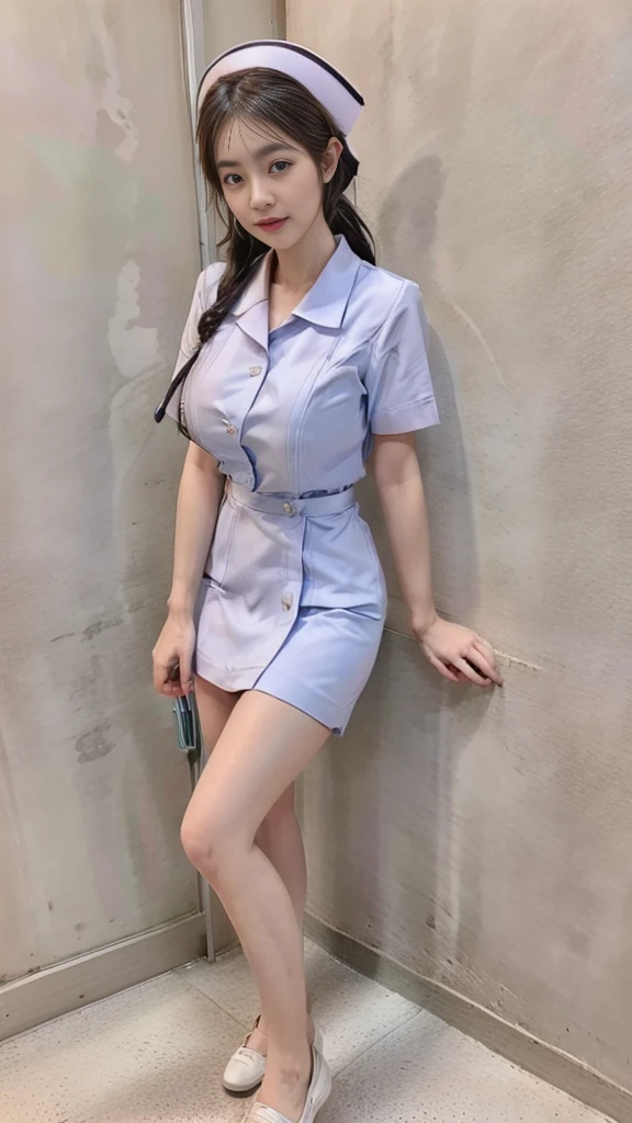 mature woman, Nurse Girl, Huge breasts, A gigantic rift, big breast, Make your breasts bigger., mature breasts, Two meter long hair, Light makeup, thin body, I&#39;m small., hips raised, small thighs, Long legs, pure white nurse uniform, short skirt, tight