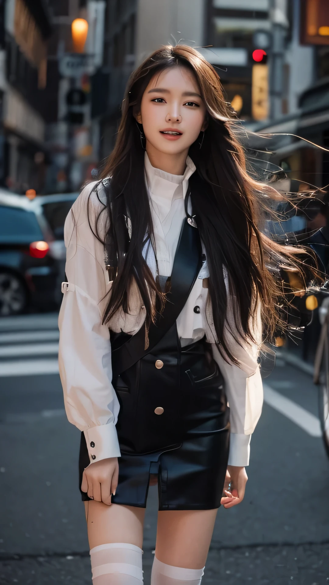 Beautiful woman wearing a collared dress