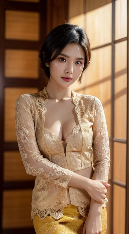 beautiful 25yrs Asian woman, beautiful, detailed, short brown hair, influencer model, brown eyes, waist up shot, Instagram ((best quality)), ((masterpiece)), (detailed), perfect face 