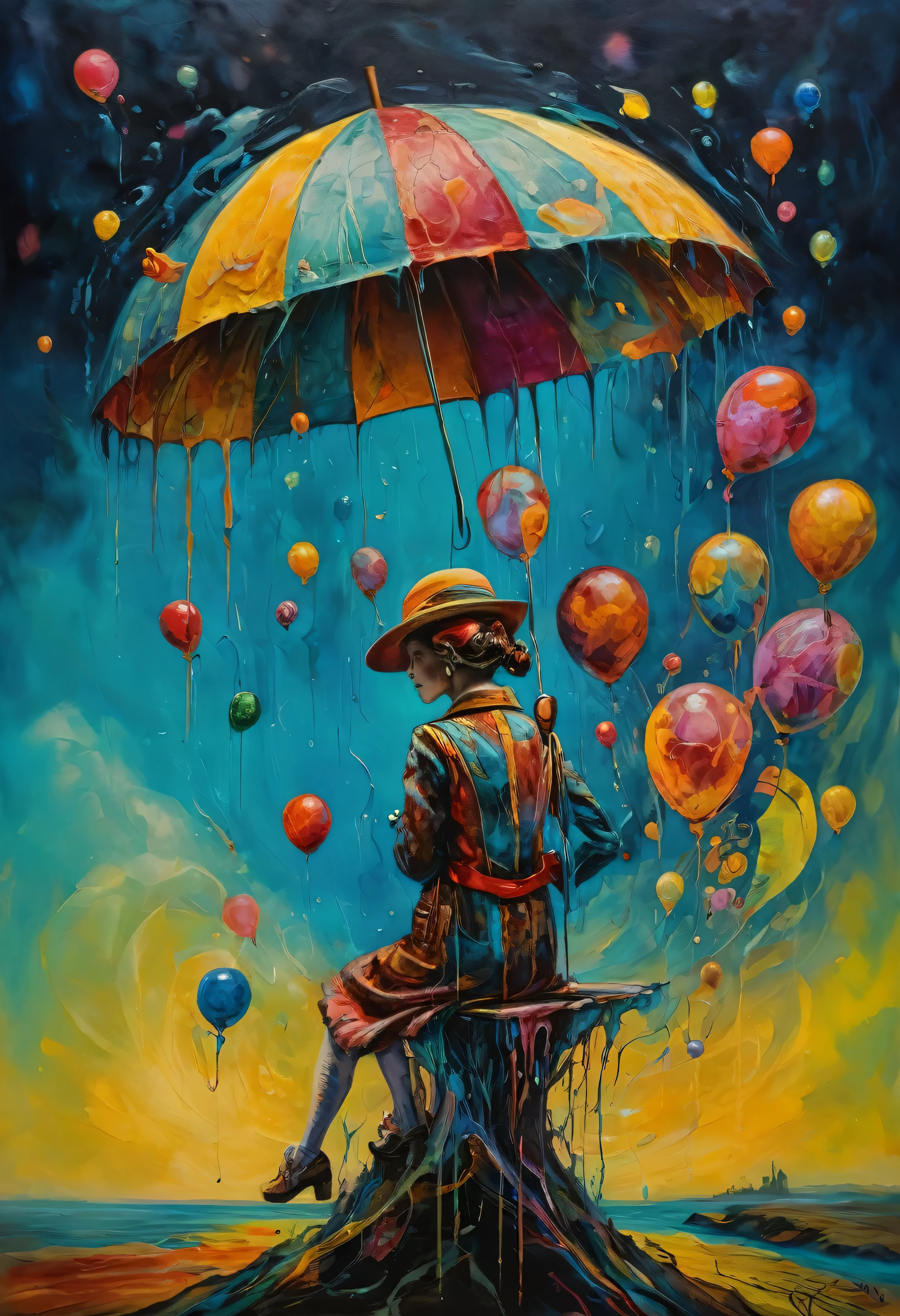 (Artistic Masterpiece of Romantic Life) ( (Themed Art of Life) ( (Conceptual Art) (NFT Exclusive) (Fauvism Work) ()”) Where visual poetry transcends traditional boundaries and embraces the dynamic interplay between creativity and technology Takes),dripping paint,darkart,style, in the style of esao andrews