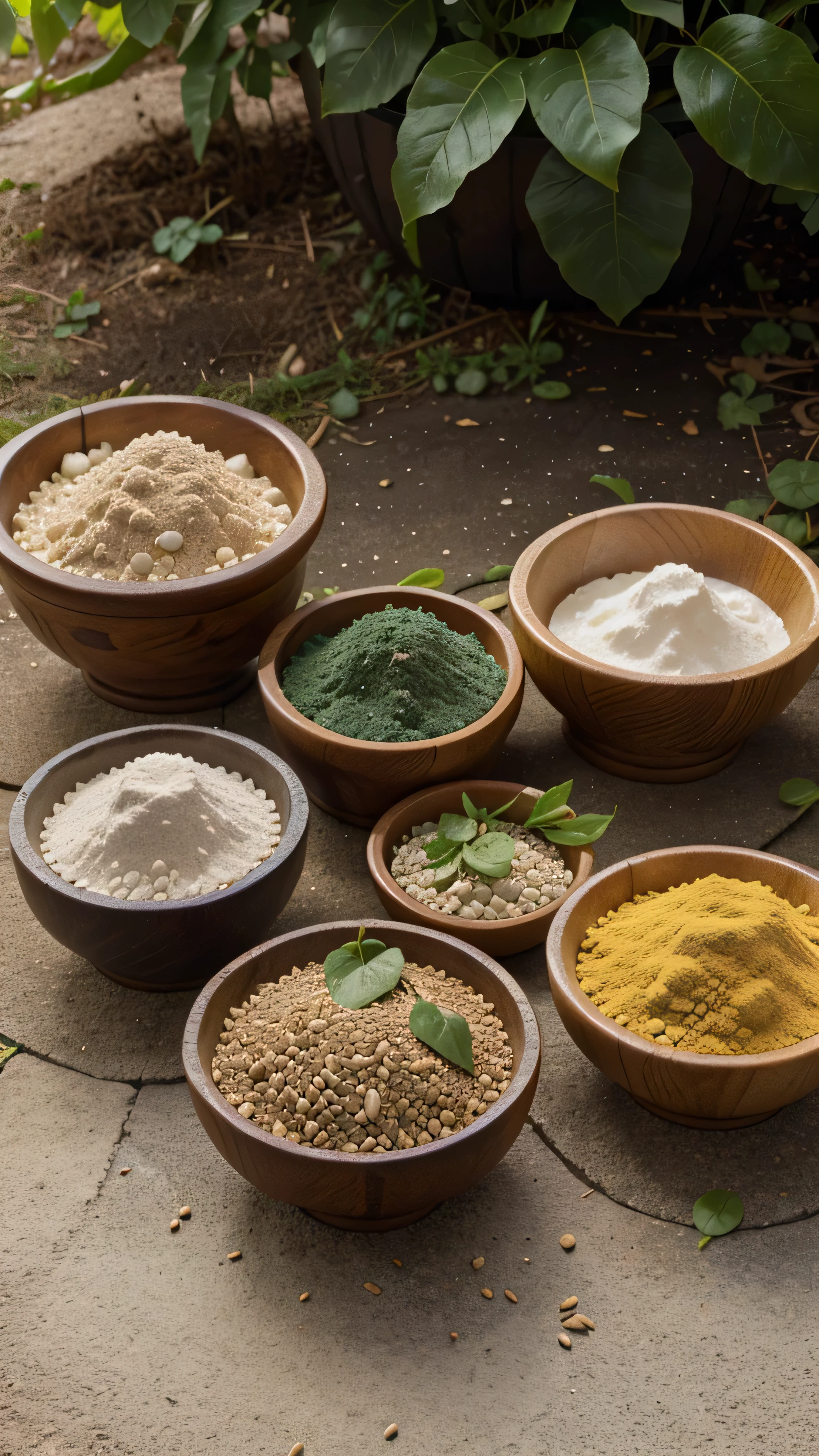 A vibrant photo of natural ingredients like leaves, Earth and water. This
 image should convey the purity and natural origin of the products.