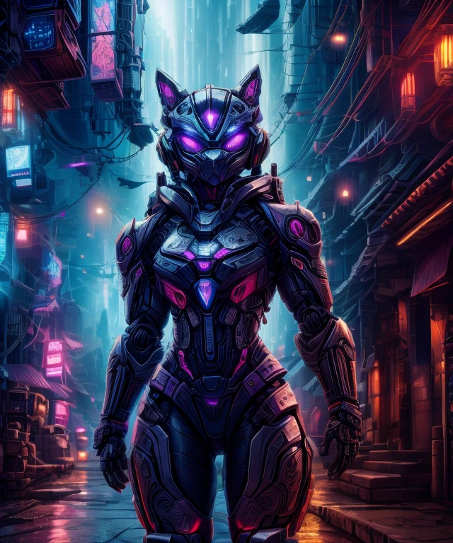 A cute puppy made of metal, robot, cyberpunk style, ((intricate details)), HDR, ((intricate details, super detailed)), cinematic shots, vignettes