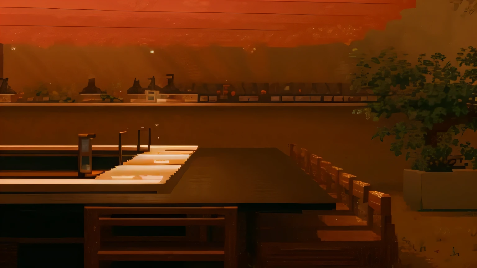 pixel art, 8 bit style, inside of a japanese restaurant