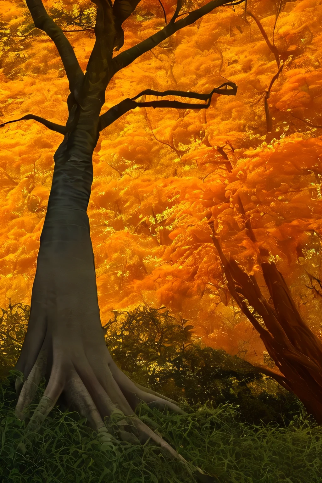 ((melhor qualidade)), tree, orange color.