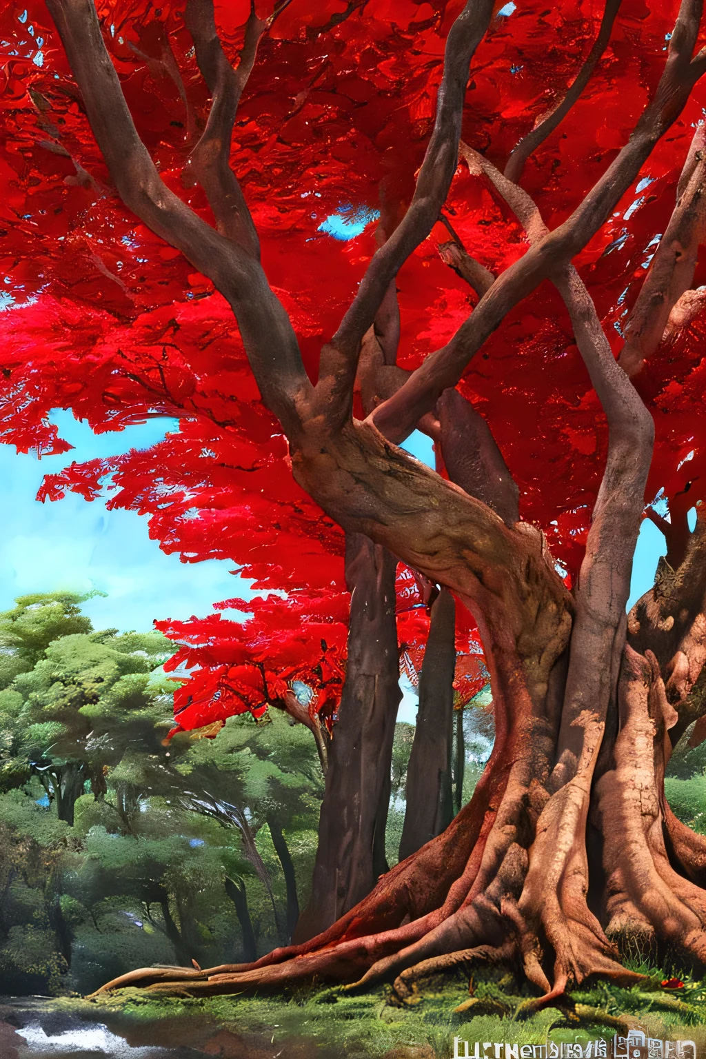 ((melhor qualidade)), tree, red.