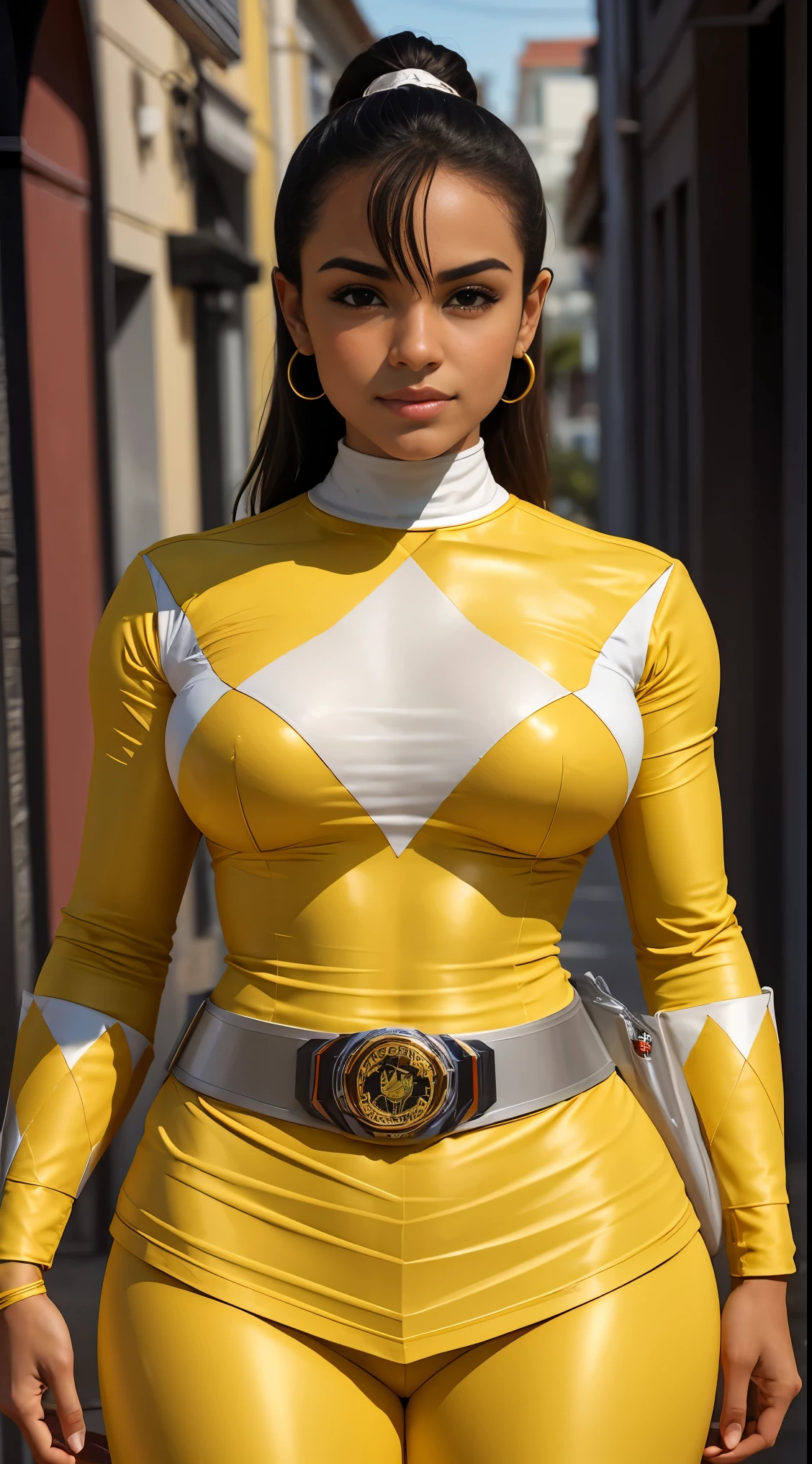 Dourado  e preto Ranger Amarelo - Power Rangers Poderosos Morphing  