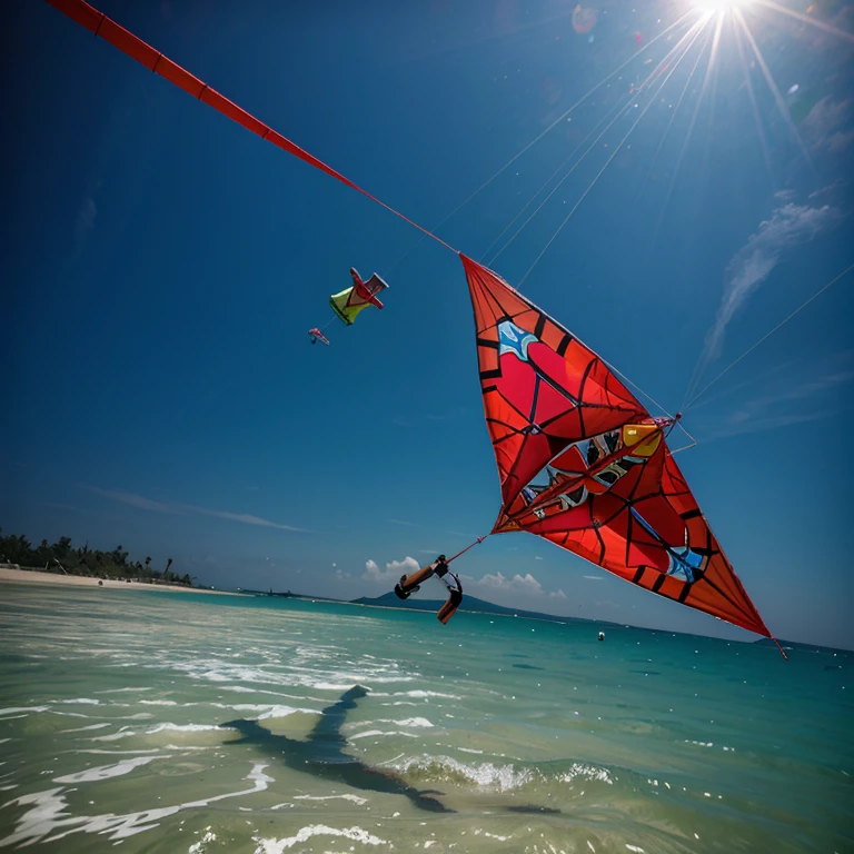 Kite flying under water