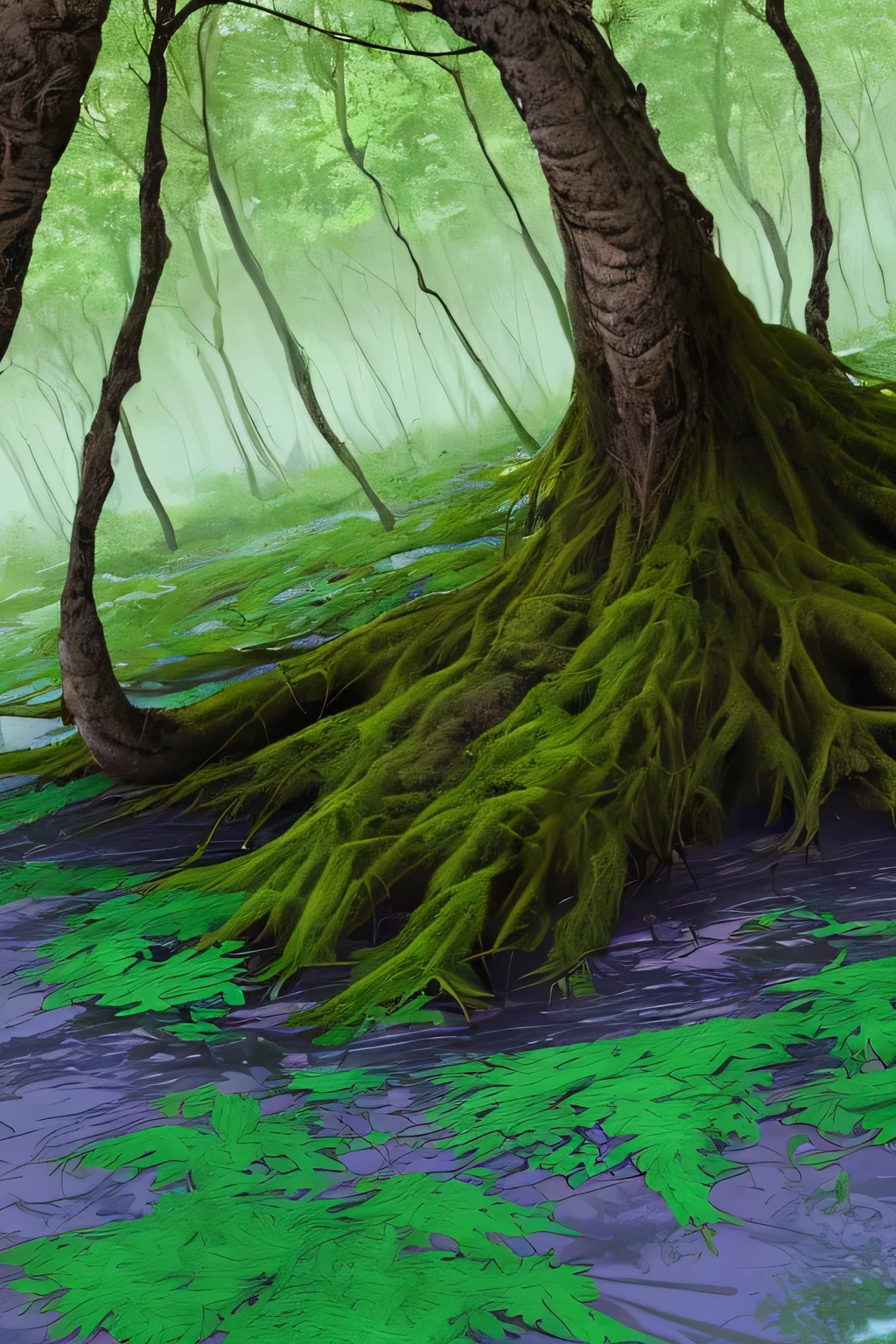 ((melhor qualidade)), tree, swamp, purple.