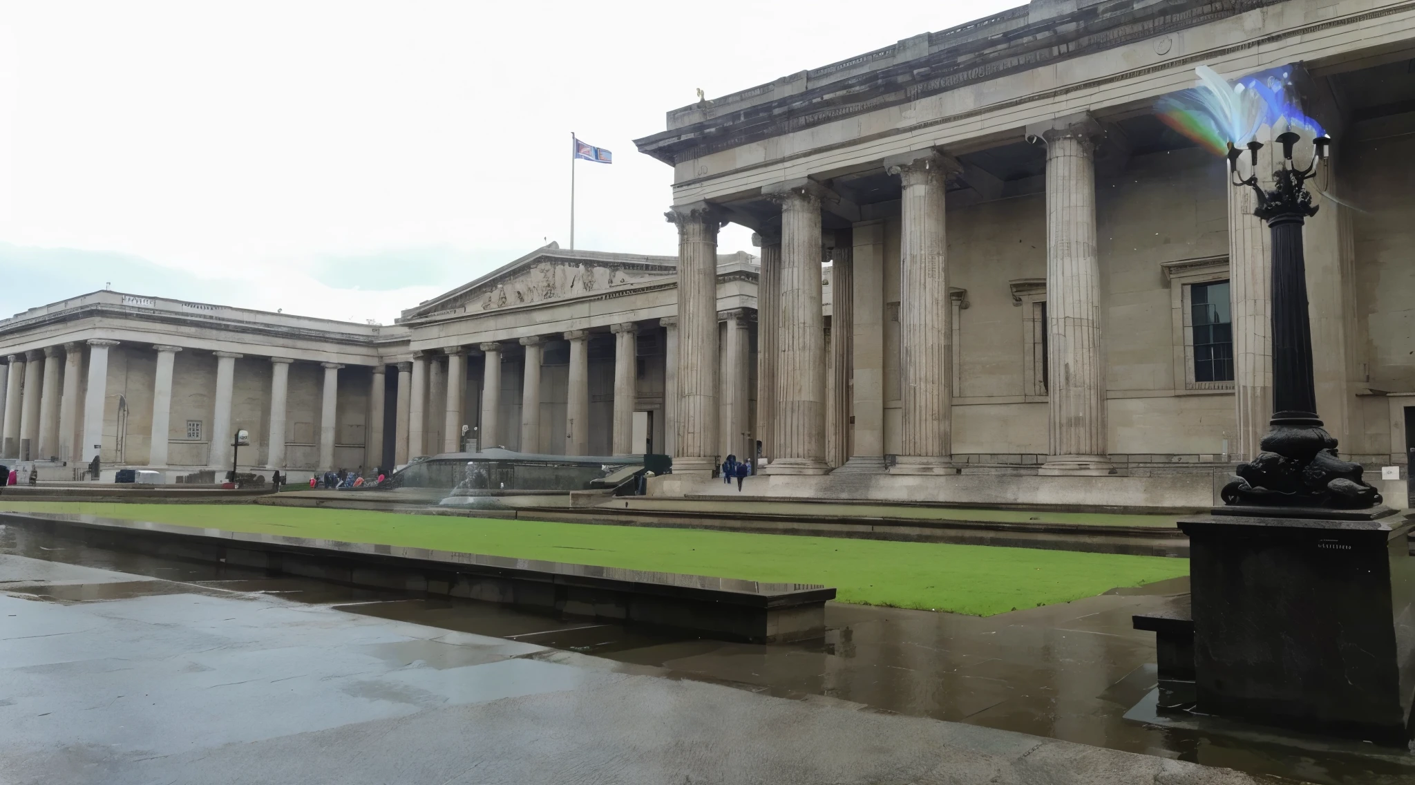 There is a big building with a fountain in front, british museu, the british museu, exhibited at the british museu, exhibited in the british museu, on a great neoclassical square, museu, museu art, galeria Nacional, Galeria Nacional de Arte, Galeria Nacional de Retratos, enormes colunas gregas, Beautiful high resolution, Arquivos Nacionais, museu of art