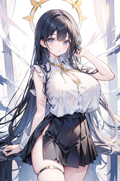 anime girl with long black hair and blue eyes standing in a field of roses, beautiful anime girl, seductive anime girl, beautiful anime woman, beautiful alluring anime woman, anime moe artstyle, attractive anime girl, beautiful anime artwork, beautiful anime, pretty anime girl, (anime girl), beautiful anime art, , anime style 4 k