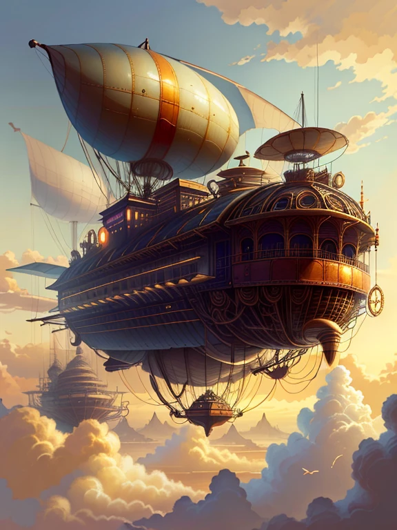 Steampunk AI Airship