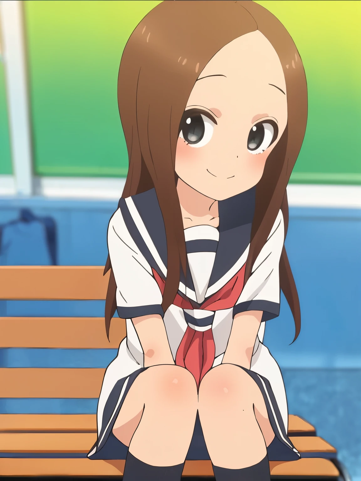 (best quality, masterpiece, RAW photo,ultra-detailed:1.2), 1girl,solo,looking at viewer,smile long straight black hair,
short sleeve gym uniform, hair clip, side parted hair, front view, from below, sitting, classroom, takagi-san, smiling at you, 1 girl, black hair, butterfly hair topper, black cardigan, white unbuttoned T-shirt, black bra, medium , plunging neckline, full length flat, looking at viewer, front view, in a room, sunlight, one bed in the background, 2d, masterpiece,masutepiece, Best Quality, 8K_Wallpaper, (Beautiful eyes), ((Cute)), Cute, (lovely), (Tennis court on a sunny day),1girl in,,1 ,Big smile,facial close-up、portlate(((tennis coat)))(((Tennis Wear)))(((Sit on a bench and relax))), takagi-san, 1gril, solo, beautiful female, cleavage, medium breasts, ((black bra)), indoor, bedroom, sitting on a bed, long hair, hair bangs, ((blonde hair)), long hair, lonely, natural light, ((close up, POV)), dynamic angle, masterpiece, best quality, high details, high quality, accurate, perfect pixel, textured skin, UHD, blushing, sad expression, beautiful eyes, detailed eyes, multicolor eyes, glowing eyes, perfect hands, perfect anatomy, serafuku, sailoruniform