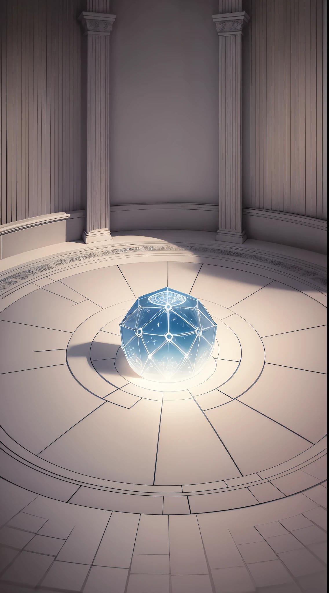 Scenes,temple,White space,There is a huge magic circle in the middle，There is a glowing crystal on the magic circle