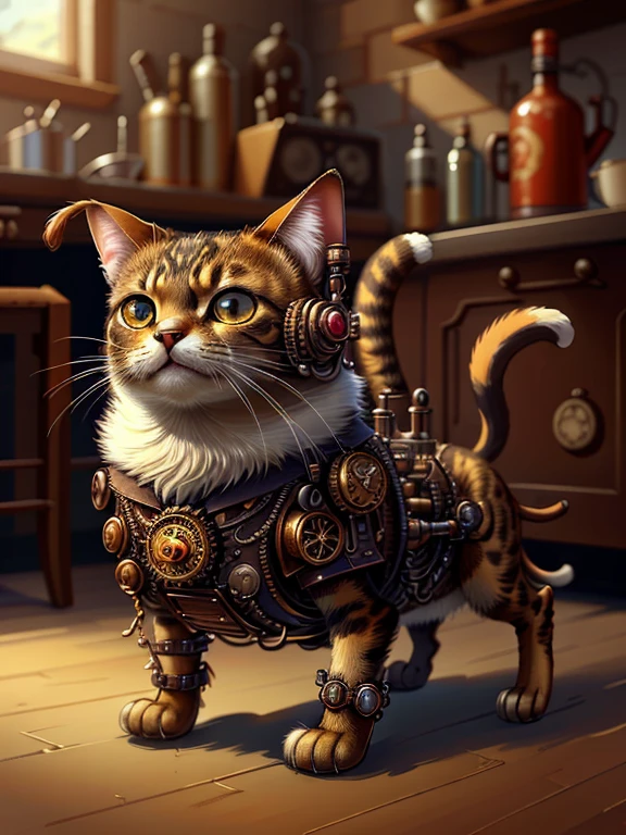 Steampunk AI Cat
