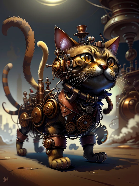 Steampunk AI Cat
