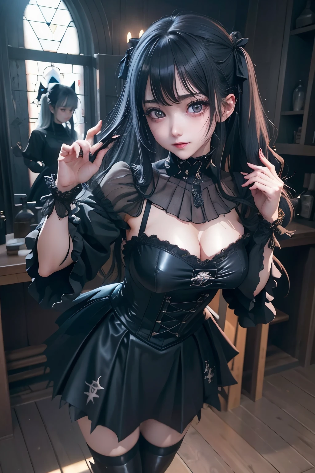 ハードDark Gothicメイク、my sanity、deep night sky、Horror、Black dark eyeshadow、cry、sad、Good skin radiance、Dark Gothicメイク、Dark smile、palace、The beauty of fragrance、22 years ago、Expression of intense sexual pleasure、Embarrassed look、Dark Gothic、Obscene language、highest quality、View 5 books、Expression of sexual pleasure in suffering、Drunk face、紫のMaid clothes、Mysterious、Noble、A face that is holding back the toilet、Super sexy、Loving smile、Twin tail hair、jet black ruffle skirt、Right blue eye, Left eye is red、Super bewitching pose、Platform Heel Shoes、Heavy makeup、Black lipstick、Make the world beautiful、Gothic Lolita Clothing、A little slimmer、Silver Hair、Long Hair Straight Hair、Cute Gothic Lolita Dress、Beautiful Face、elegant features、Fascinating face、Knee-high socks、Stained glassが背景、Chest glistening with sweat、The room is dark、goth long dress、Bell Sleeves、Wizard Sleeve、decadent look、Sexually excited expression、gothic mode、Glossy thighs wet with water、Thighs that are wet and shiny with oil、Background of a room full of roses、sad表情、Rose Maiden、The embroidery is pink、The dress has pink embroidery、Thigh-high socks、Knee-high socks、Gentle expression、masturbation behavior、Dark black eyeshadow、despicable act、Stained glassと薔薇背景、Wearing black underwear、Black panties、thighs are a little thin、Female Duo、female couple、i have lesbian friends、hug a girl、A blue lightning bolt glows in his right hand.、Blue electromagnetic waves shine in my hands.、dark church background、Stained glass、black metal world、Dark Castle、Dark Room、Slender body、upright、walk、Are standing、gothic long dresaid clothes、Victorian dresses、Her thighs shine with a lot of sweat、My body is wet and shiny、Lots of glitter on the thighs、sweating、My thighs are sticky from sweating、Sweat glistens on the thighs, The whole body is sweaty and shiny、pretty sweaty、My thighs are sweaty、My thighs are so wet、My thighs are shining with sweat、A lot of sweat glistens all over the body、Legs are slightly slender、