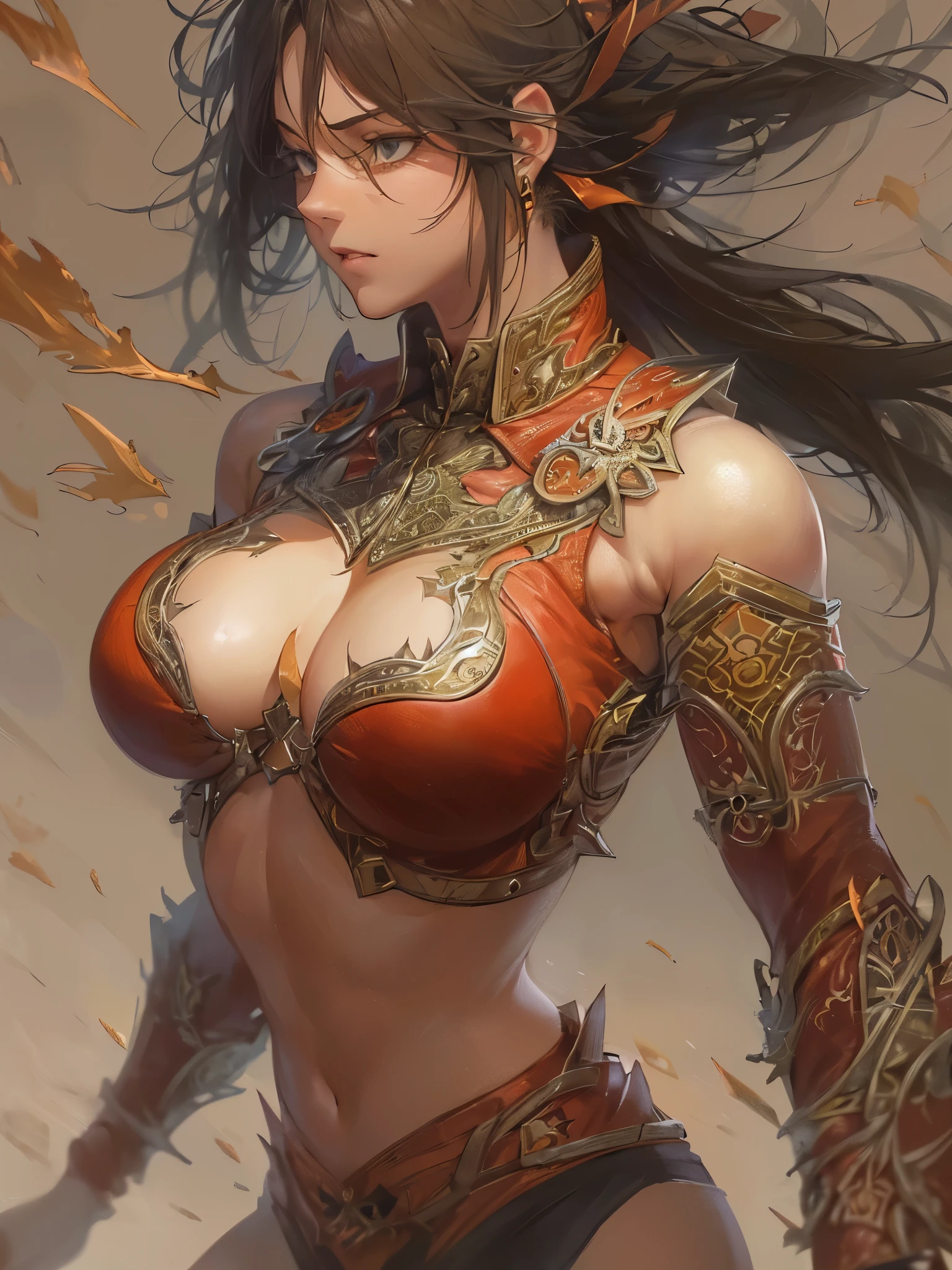 ((highest quality)),(Ultra-high resolution),(Very detailed),(Detailed Description),((The best CG)),(A masterpiece),Ultra-precise art,amazing drawing art,(Fantasy art with intricate detail:1.5), (Female Fighter:1.7),(Beautiful and well-proportioned face:1.5),　