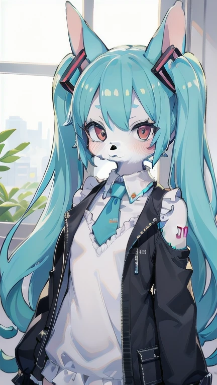 hatsune miku as a furry rabbit
