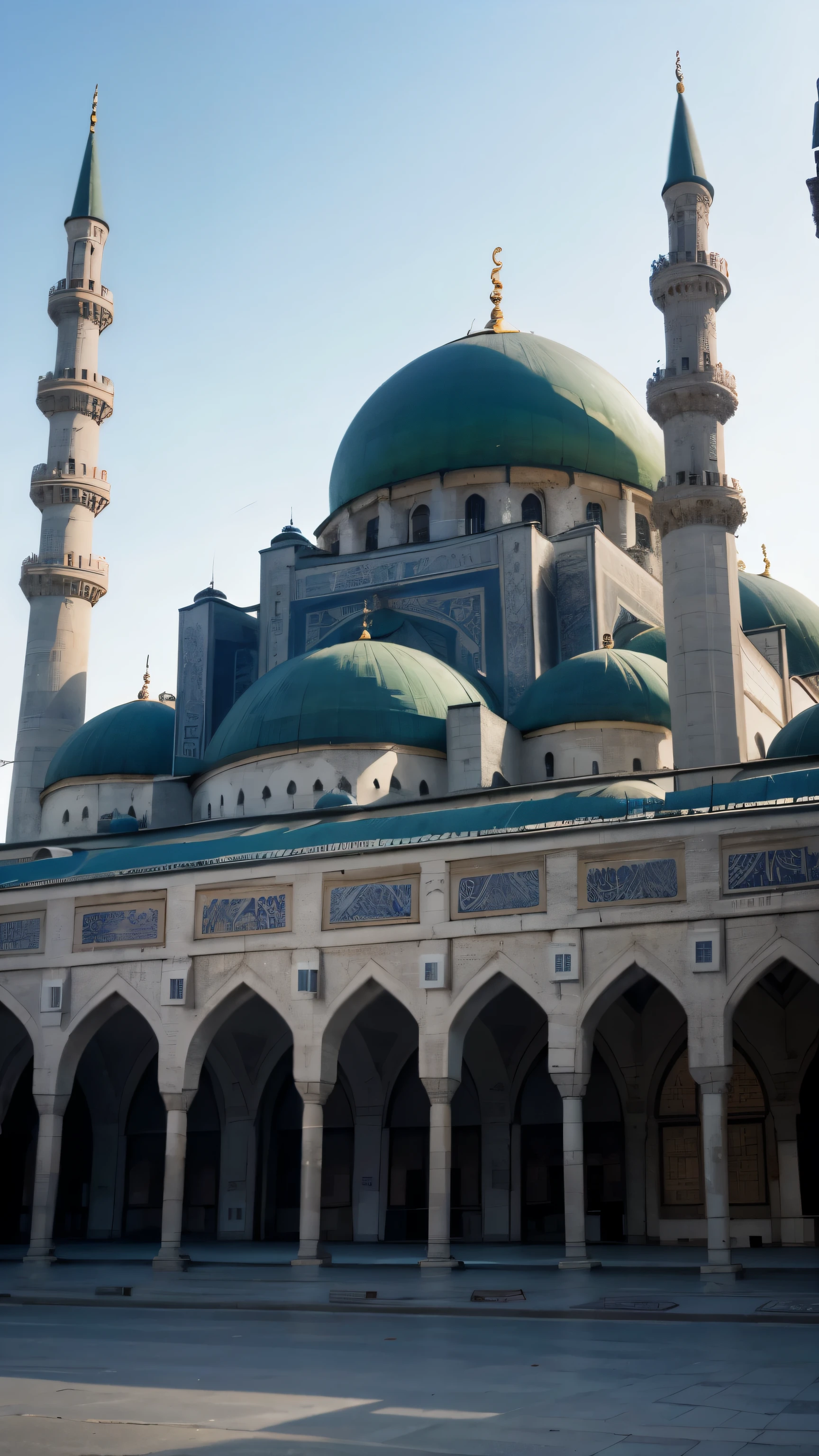mosque, big mosque, beautiful mosque, mosque exterior, evening, bright sky