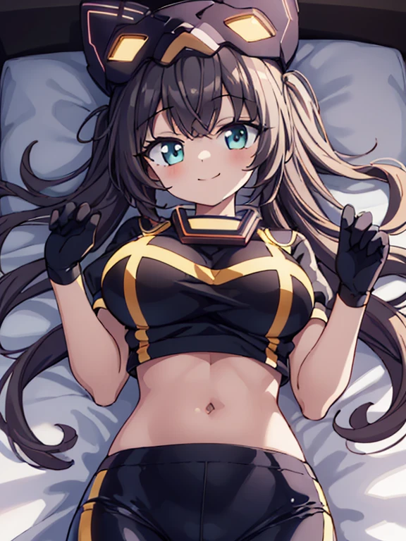 dakimakura, 1girl in, (Chiquita:1.2), IP1, 1girl in, Cat mask, croptop, Tight pants, Twin-tailed, Short sleeves, gloves, 
(Close Shot, Best Quality, hight resolution, 4K, Detailed Lighting, Shaders, NSFW), 

Smiling,
dynamic pose, 
looking at viewer,