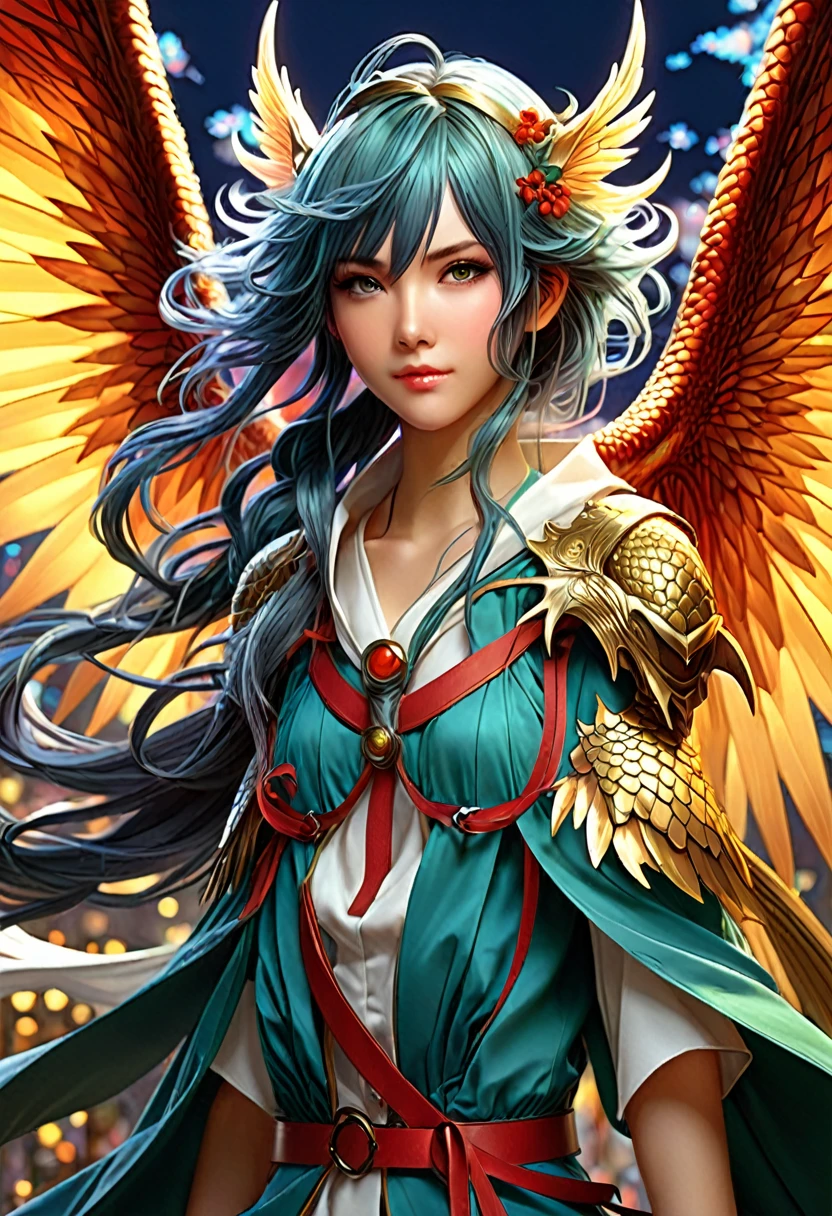 Vintage anime girl with dragon wings, fantasy art style, extremely detailed artgerm, detailed digital anime art, anime fantasy illustration, beautiful character painting, anime in fantasy style, fantasy style art, anime fantasy artwork, artgerm on artstation pixiv, 2. 5 d cgi anime fantasy artwork, the dragon girl portrait, portrait of fairy