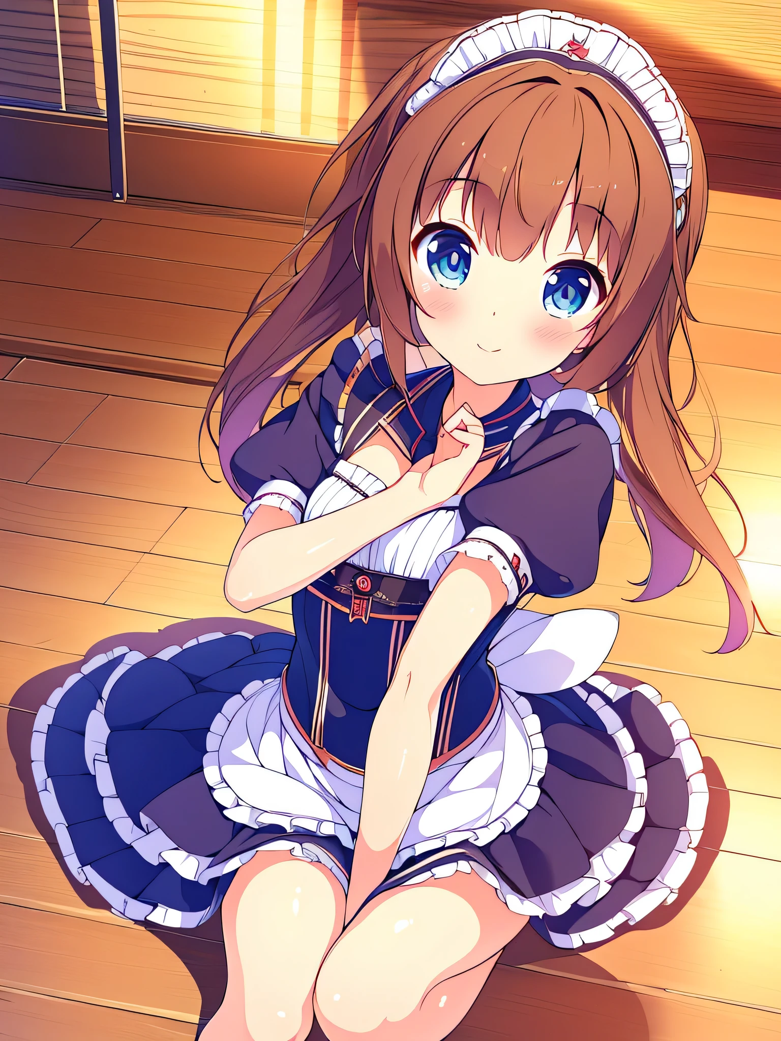 ((masterpiece)), ((best quality)), (ultra-detailed), anime style, Live performance venue, a cute girl, 1girl, solo, maid00, ((beautiful eyes))0, smile