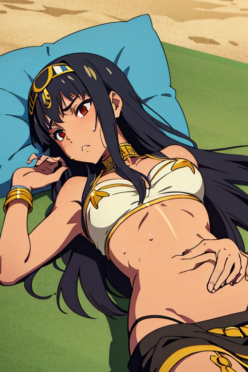 NSFW, ((best-Quality, 8K, masterpiece :1.3)), young woman, (((one person))), single, solo, (((very long dark hair))), slim body, ((flat chest)), ((horns)), (((fantasy style))), (((wearing flowers in her hair))), flowercrown, smooth skin, (((wearing fantasy clothes))), smiling, (((sitting on a gigantic throne))), in full view, high detail