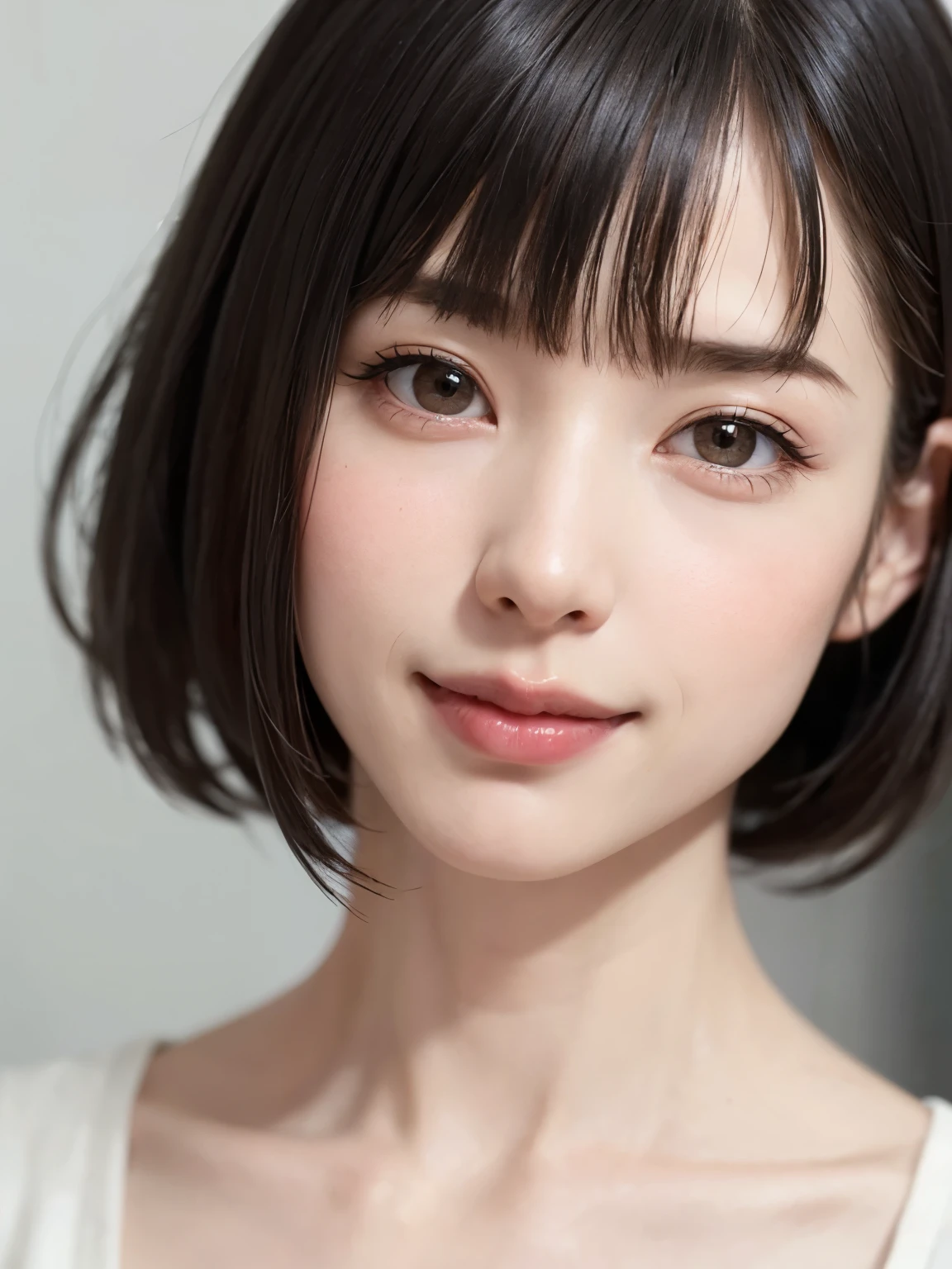 1 girl、highest quality、Realistic、alone、Written boundary depth、Natural soft light、Daytime、charm、Beautiful Face、Cleanliness、Pure Face、White skin、cute、Bob Hair、short hair、bright hazel eyes:1.6、Beautiful Lips、美しいLong neck、Beautiful décolletage、bangs、Beach、Light of the sun、Nedium Breast Body Esbian、((黄金比のBeautiful Face、 対称性のあるBeautiful Face、Dutch Angle Shot、Elevation))、Long neck、Show me your ears、Stick out your ears。bangsのあるきれいな短いBob Hair、smile with your mouth closed、Perfect hands指、Perfect hands、Perfect body、Perfect Face、Shine a light into your eyes、Perfect Anatomy:1.6、とてもcuteスーパーモデル:1.6、{Huge|big|Hugeな|Mega} chest, chestの谷間、smile:1.6、Very beautiful teeth:1.6