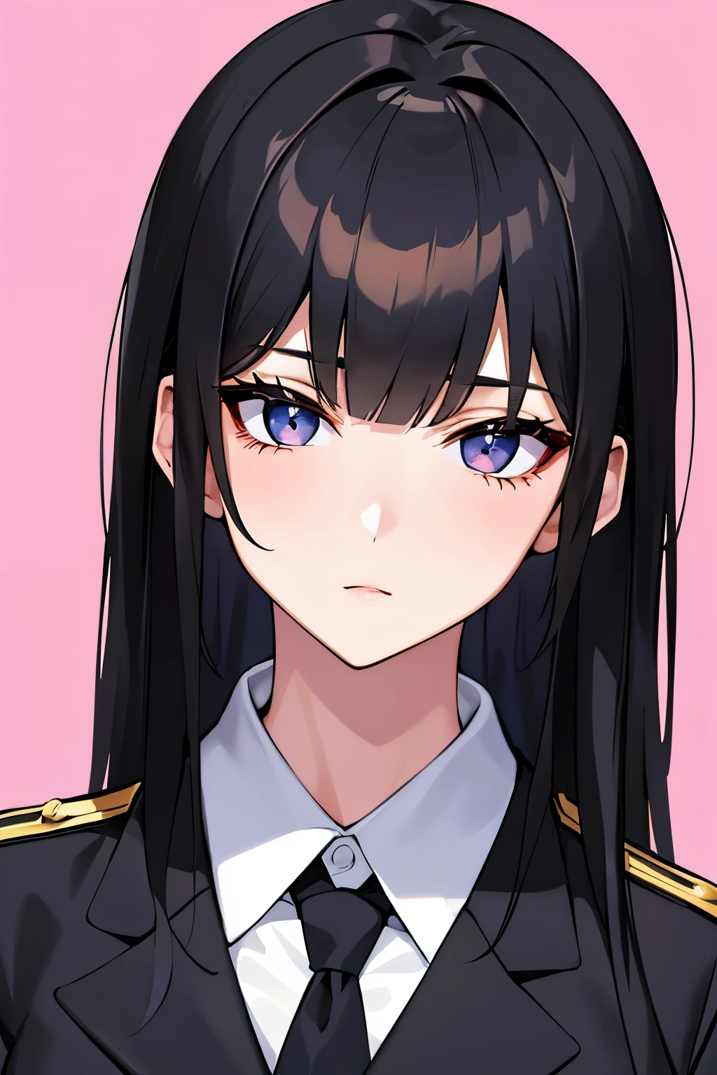 Beautiful girl, beautiful face, black hair, uniform, slender,