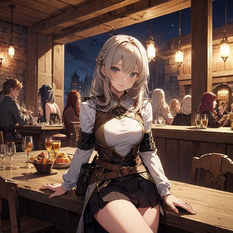 (Highest quality),Fantasy,Interracial,Beauty,Tavern,night,cheers,Celtic Music