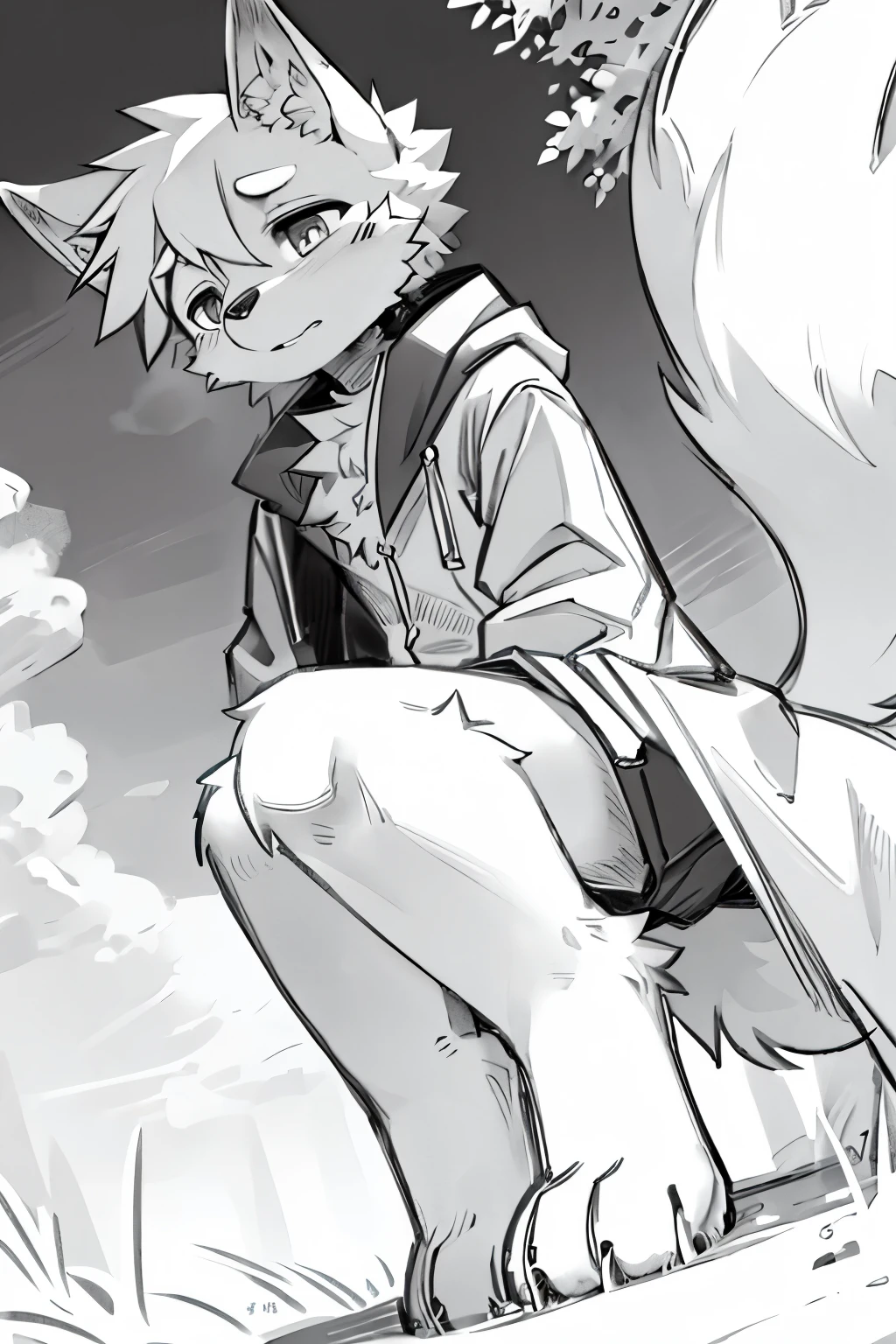 Masterpiece Line Art: 1.3,
Canine Subject: 1.0,
Monochrome Palette: 0.8,
Detailed Paw Anatomy: 1.2,
Artistic Depth: 1.1,
Focused Attention: solo person,
Outdoor Scene: sunny day,
Short, Messy Coat: 1.0,
Ear Attention: 1.1,
Tail Expression: wagging tale,
Eye Expression: alert glance,
Simple yet Expressive: 1.0.
This line art piece showcases a canine subject in a masterful 1.3 rating