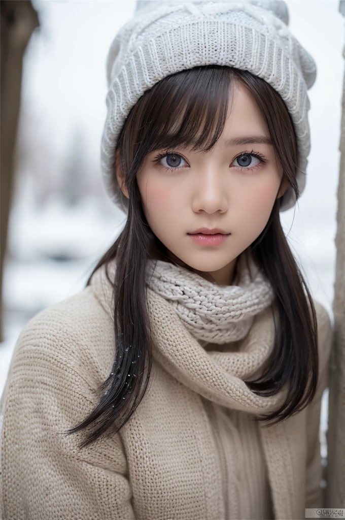 one girl, (a beauty girl, delicate girl:1.3), (:1.3),
break, Browsing Caution, (publish nudes:1.3), (scarf, Knitted hat:1.3),
break, Very fine grain definition, (Symmetrical eyes:1.3),
break, (Snow Scene:1.3),
break, Small breasts, Brown eyes, Parted bangs, Brown Hair, girl,
break, (Eyes and facial details:1.0),
break, (masterpiece, highest quality, Super detailed, Detailed face, 8k)