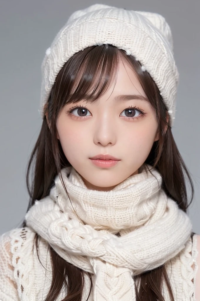 one girl, (a beauty girl, delicate girl:1.3), (13 years old:1.3),
break, Browsing Caution, (publish nudes:1.3), (scarf, Knitted hat:1.3),
break, Very fine grain definition, (Symmetrical eyes:1.3),
break, (Snow Scene:1.3),
break, Small breasts, Brown eyes, Parted bangs, Brown Hair,  girl,
break, (Eyes and facial details:1.0),
break, (masterpiece, highest quality, Super detailed, Detailed face, 8k)