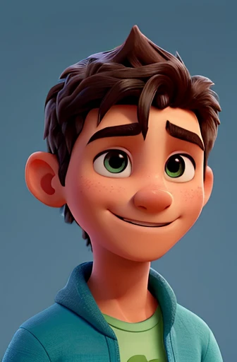 I would like to request the generation of an avatar that represents a user profile. This avatar must be a cartoon representation of a brown-skinned individual, com cabelos castanhos cacheados e olhos castanhos.

The goal is to create an image that conveys a fun and friendly vibe, reflecting the male user&#39;s funny personality. Portanto, the avatar must show the man smiling or with a friendly expression, possibly even making a slight face to add a touch of humor.

The user prefers pastel colors, so the background of the image should be in soft tones, as light blue or water-green, enquanto a camiseta do avatar pode ser em uma cor pastel, como rosa claro ou verde menta, para adicionar um toque de cor.

Por favor, take these specifications into consideration when generating the avatar image with the male gender. 