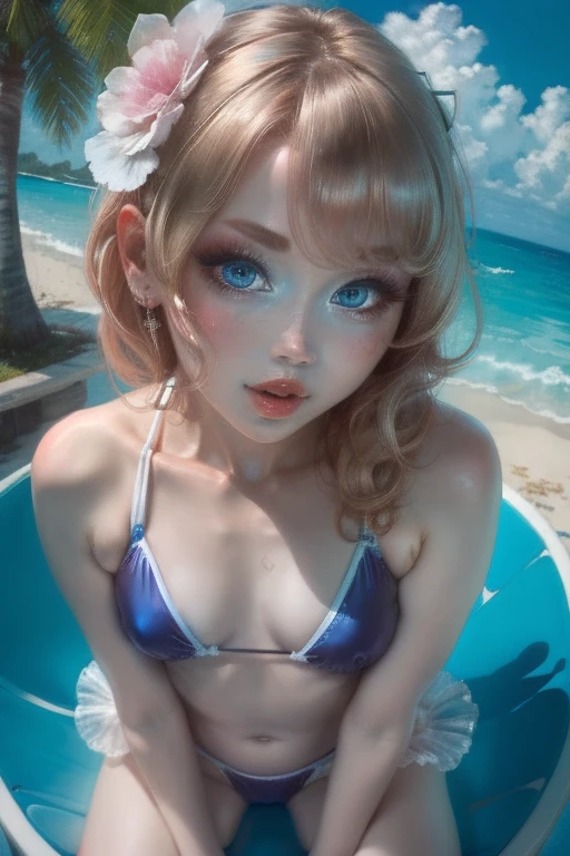 (masterpiece, highest quality, High resolution), One Girl, blue eyes、Swimwear、Seductive pose