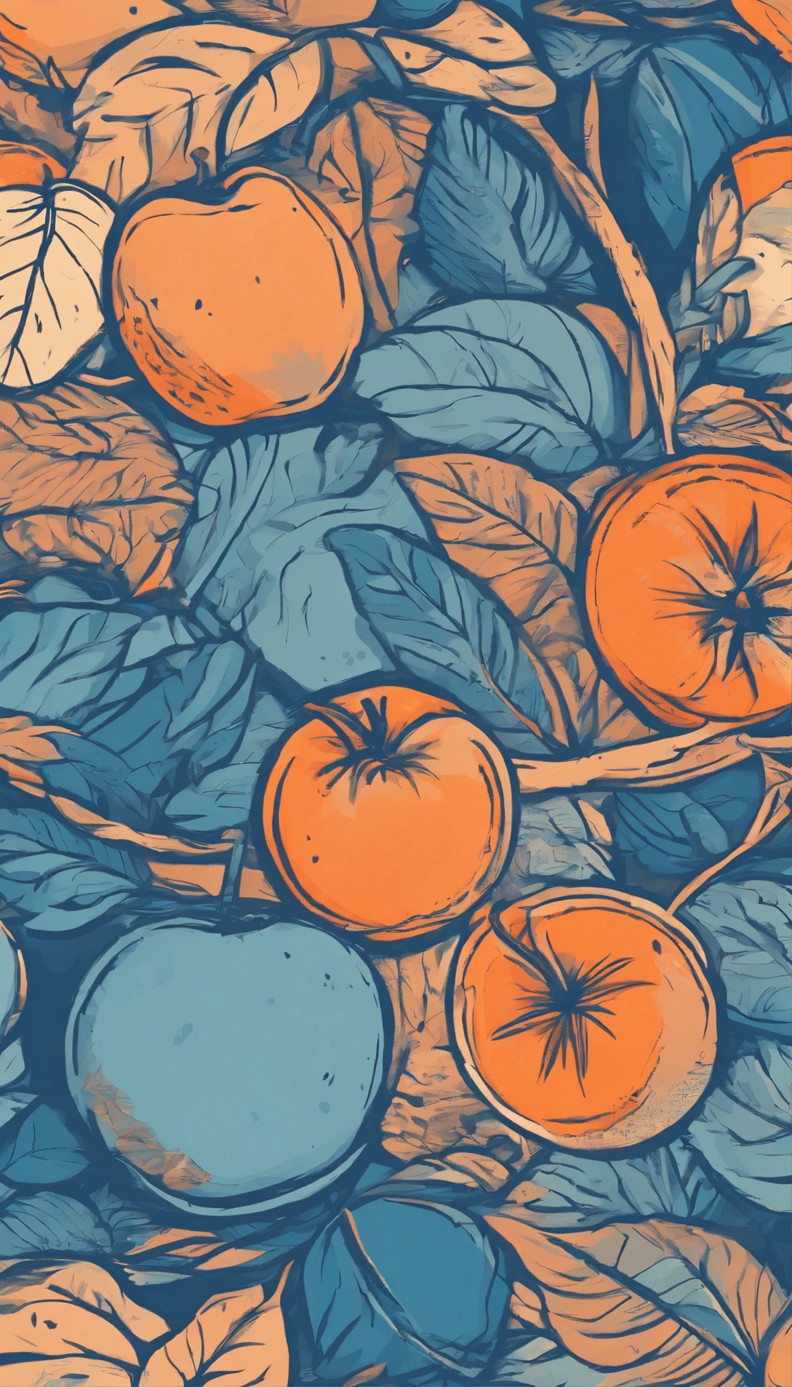 a blue peach and orange grainy wallpaper, hints of grunge, 