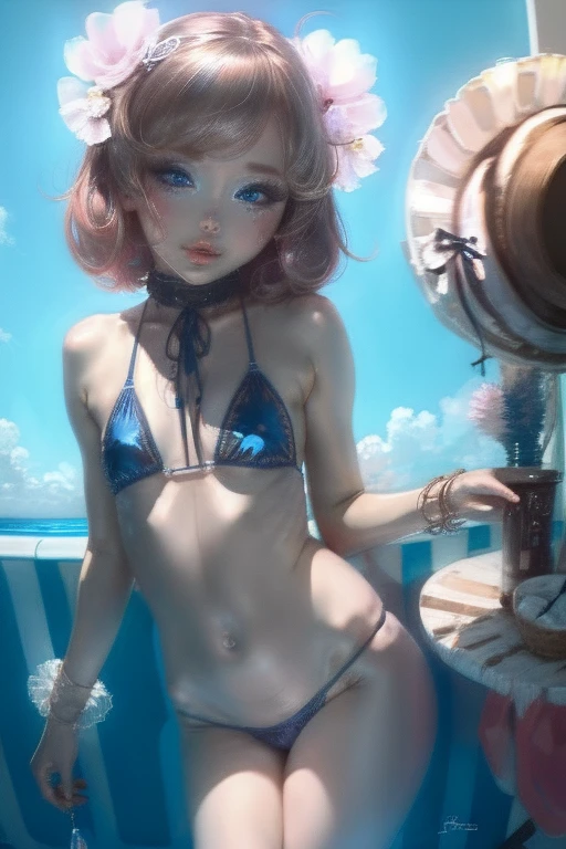 (masterpiece, highest quality, High resolution), One Girl, blue eyes、Swimwear、Seductive pose