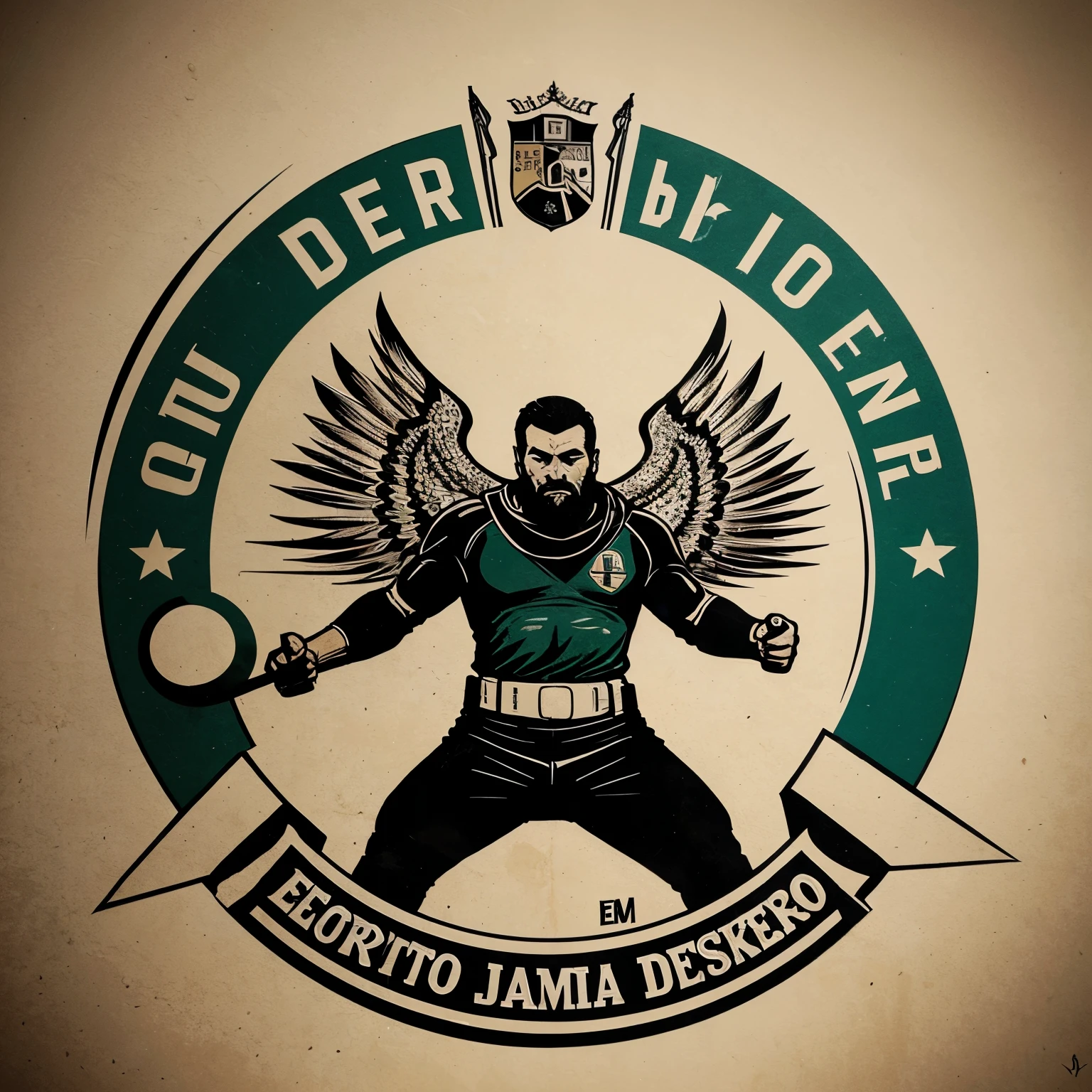 Un logotipo para un grupo deportivo llamado "guerreros del desierto"