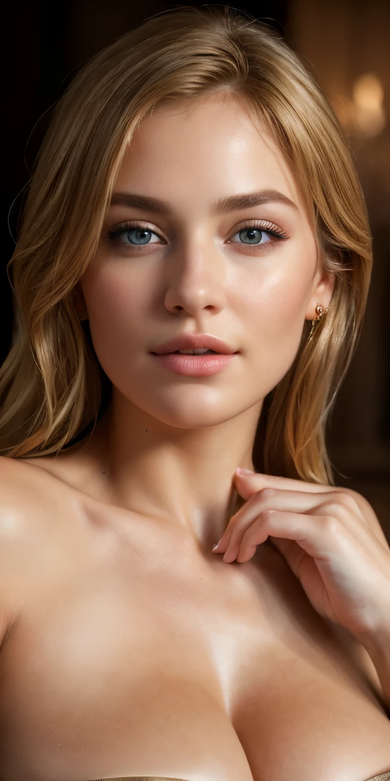 (best quality,4k,8k,highres,masterpiece:1.2),ultra-detailed,(realistic,photorealistic,photo-realistic:1.37), Blonde, beautiful detailed lips and slightly opened mouth,extremely detailed eyes and face and hand, smoothy breast skin,