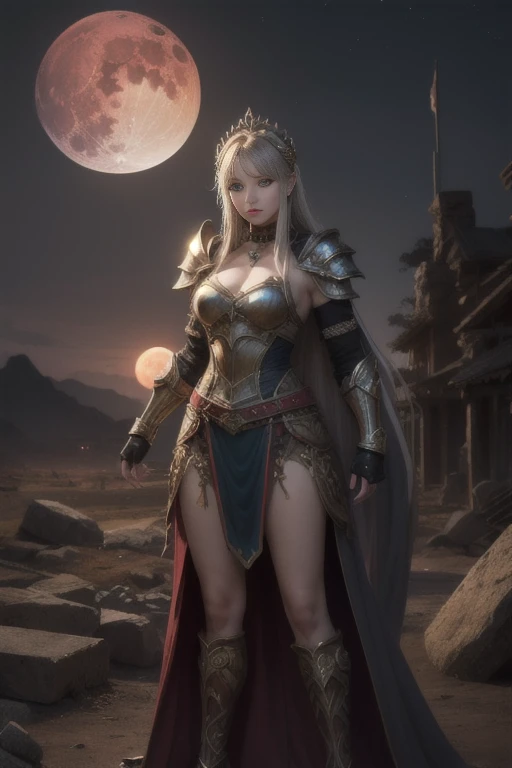 Ancient, princess, creselia, bloodmoon armor, rings, female creature, prehistoric era,