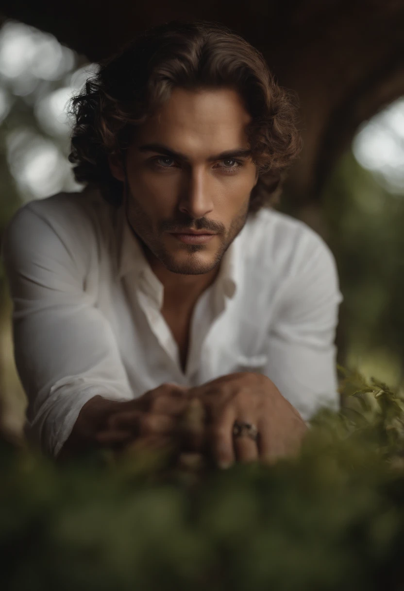 The leader of the vampires is an intriguing figure, aparentando ter cerca de 30 anos. his skin is pale, in a hypnotic contrast to his short film, cabelo liso, which is the deepest shade of black. His eyes are a light blue and crystalline, almost hypnotic. Her lips are naturally pink, um contraste marcante com sua pele.
He has perfect facial features, que parecem meticulosamente esculpidos, dando-lhe uma beleza quase sobrenatural. His body is athletic, Transmitting strength and confidence. He is dressed in a sleek suit, predominantemente preto com toques de vermelho, accentuating its imposing presence.
His expression is often serious, mas seu sorriso malicioso, always present on your lips, reveals a sense of power and cunning. His figure and mysterious aura draw attention and demand respect wherever he goes, without the need for a name or title. cinematic realistic portrait, bonito rosto detalhado, rosto realista altamente detalhado, Rosto altamente detalhado de 8k, retrato de rosto detalhado realista, 8k portrait rendering, sharp face with high detail, realistic face moody lighting, rosto realista detalhado, rosto realista humano, Retrato VFX altamente detalhado, rosto detalhado e realista, rosto realista e detalhado