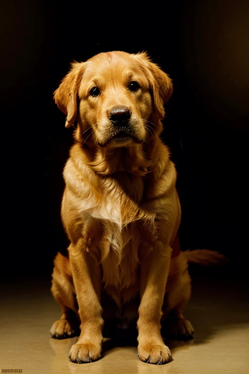 Golden retriever, Black background