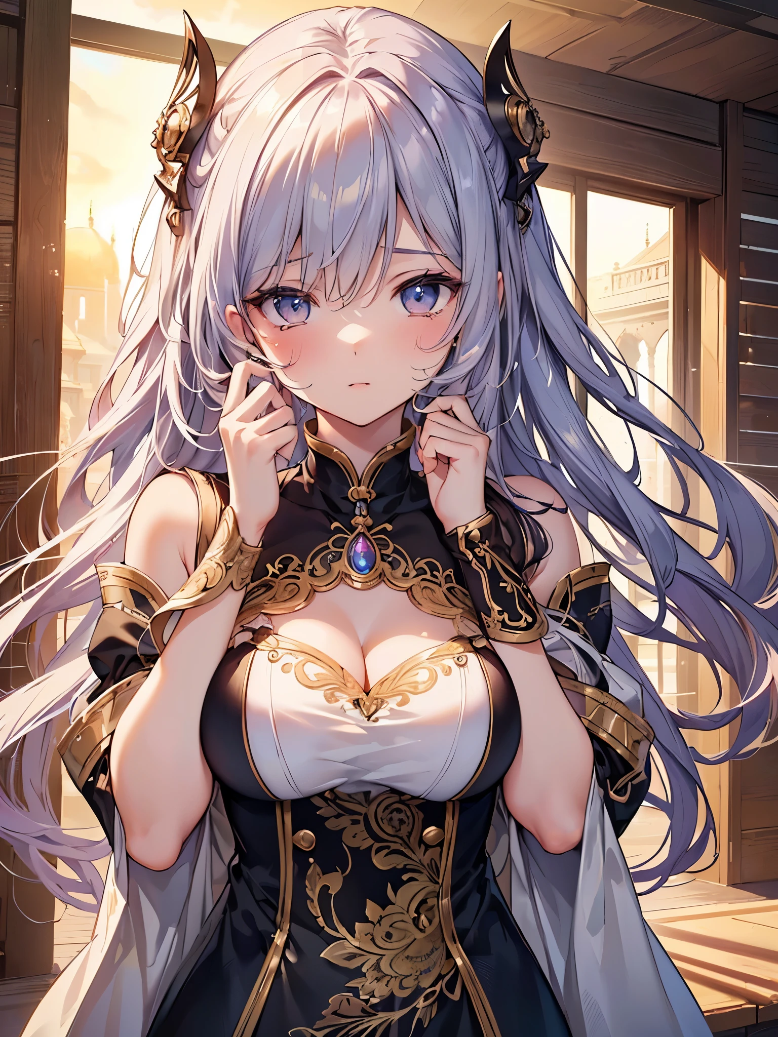 ((highest quality)),(Ultra-high resolution),(Very detailed),(Detailed Description),((The best CG)),(A masterpiece),Ultra-precise art,amazing drawing art,(Fantasy art with intricate detail:1.5), (woman:1.7),(Beautiful and well-proportioned face:1.5),　shine