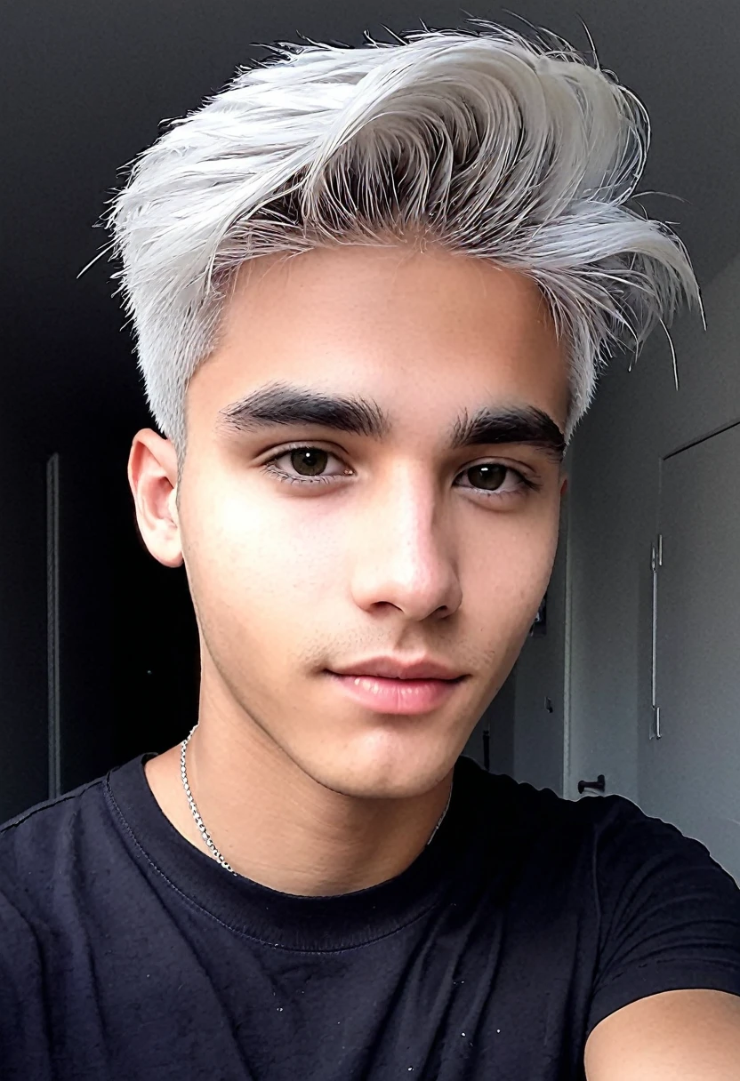 Selfie de Un chico blanco de cabello oscuro corto, approximately 20 years old