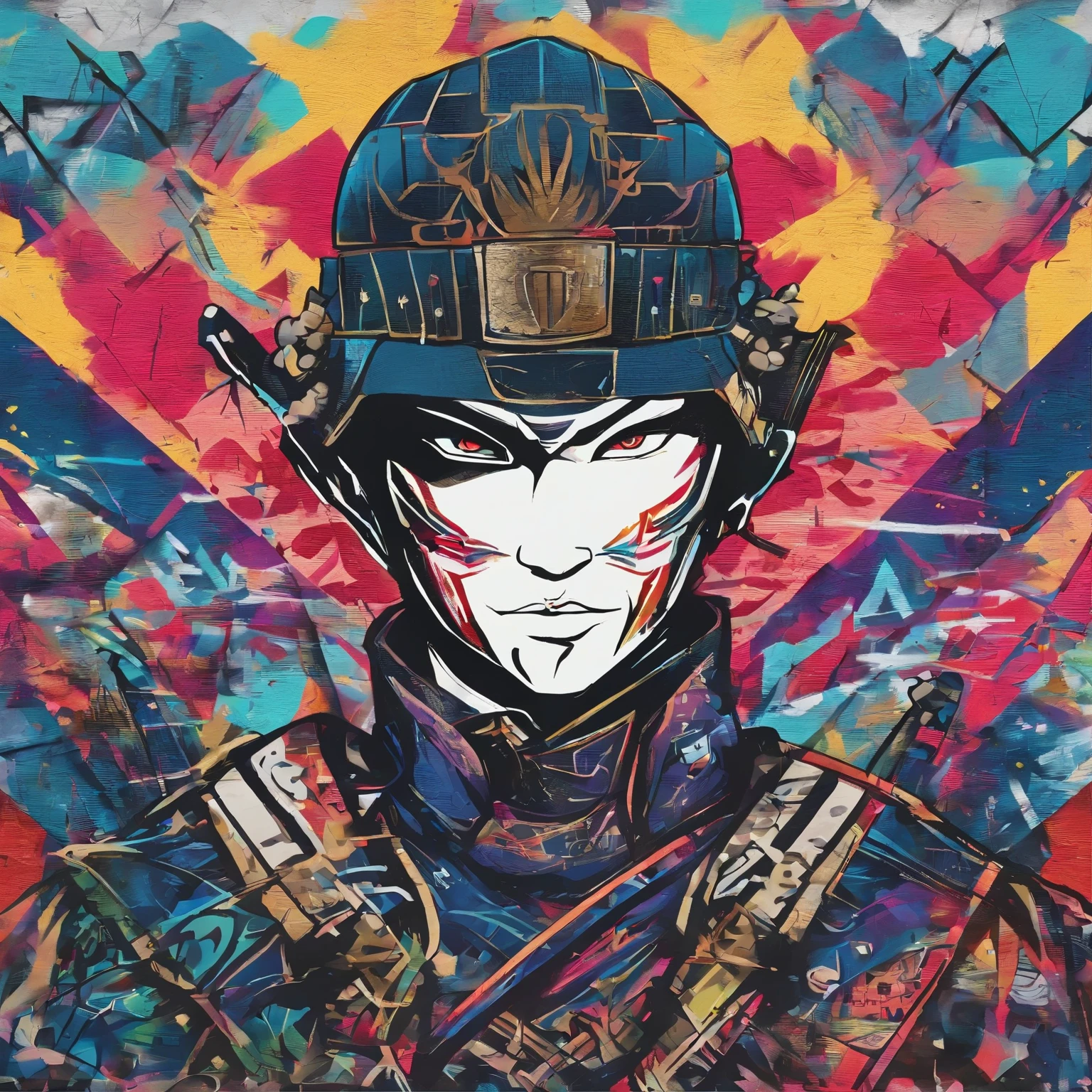 GROUND shot view, GRAFFITI DRAWING OF A SAMURAI ON THE WALL OF A BUILDING AND IN FRONT OF THE WALL THE GRAFFITI ARTIST MAN, 3D style、SPRAY PAINT, (graffiti wall)、UTRA DETAILED ARMOR, ULTRA DETAILED SWORD,  hyper-detailed art、award-winning work, IMPACTFUL VISUAL, outdoor ARTWORK, CINEMATIC LIGHTING, ARTISTIC DETAILS, DYNAMIC SHADOWS ,ATMOSPHERIC EFFECTS, GRAFITI TEXTURES, HIGH-DEFINITION, IMMERSIVE ENVIRONMENT, SUBTLE COLOR GRADING, AUTHENTIC ATMOSPHERE, DETAILED TEXTURES, award winning ARTWORK, MASTERPIECE ARTWORK, trending on artstation, HDR, UHD, 4K, BY EDUARDO KOBRA.
