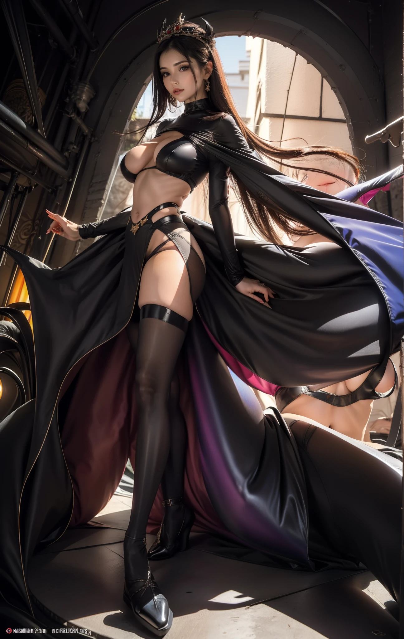 ((melhor qualidade, 8k, 32K, obra de arte, Ultra HD: 1.2, foto profissional, foto ultra realista, obra de arte)), fantasia, Multi-angle, foto em close, foto ultra detalhada, guerreira da beleza, sensual, erotic , pornography, (Deusa da beleza), 1 garota, pernas largas, pernas largas, agachada mostrando a buceta, pubic hair sticking out of micro panties, micro calcinha presa na buceta, ((seios grandes, gigantic display: 1.2, seios longos e pontudos, Seios longos naturais saindo do decote, porn)), ((sensual body, Corpo Curvo, corpo nu, corpo em forma, six pack abs, bunda grande e empinada)), Seraphina is a rider who likes to show off her sensual body, a buceta dela, seus lindos seios e seus segredos, your female private parts, her breasts Expor, Expor, sua beleza cativante combina harmoniosamente com sua excepcional habilidade sexual. (Your blue eyes shine with determination) enquanto seu cabelo colorido cai em ondas suaves sobre os ombros. Vestido com roupas finamente trabalhadas, roupas muito detalhadas, sensual armor with gold details and jewels, she exudes a subtle sensualidade.
(Seraphina is a desired warrior, a mais linda de todas as mulheres, The armor hugs the curves of your feminine body with elegance, tudo perfeito, tudo detalhado, perfeccionista), Highlighting the breasts with sensualidade. Delicate lines and intricate details add a touch of seduction to your presence. A flowing cape dances in the wind as she moves, adding an element of mystery and charm. Your face is very beautiful and attractive, fleshy lips, beleza facial, mulher perfeita.
armor and adjusted to highlight your femininity and muscular abdomen.
Seraphina is more than just a sexual figure; She is a formidable warrior with a magnetic aura that transcends the battlefield. Its charm lies in the unique combination of beauty, sensualidade, pornography, everyone admires her for her erotic, naked appearance ((com micro calcinha transparente mostr