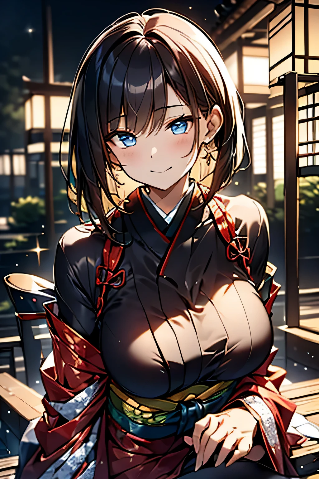 (((Gorgeous courtesan kimono:1.7))),(Beautiful mature woman dressed as an aristocrat&#39;s courtesan),(((A flashy and extravagant courtesan&#39;s costume:1.3))),(Glamorous Jar)(Gorgeous floral hair ornament),Gorgeous floral braided top knot,(Very delicate and beautiful hair,),(((Accentuate larger breasts:1.3))),Fireworks shooting up into the sky against the backdrop of the riverbank at night.、Cute round face,Detailed garment features,Detailed hair features,Detailed facial features,Looking at the camera,(Dynamic Angle),(Dynamic and sexy pose),Cinematic Light,(Ultra-high resolution output images,Written boundary depth,Intricate details,Light and shadow contrast、The subject appears three-dimensional,) ,Single-lens reflex camera, (Realistic:1.3),(8K quality,Anatomically correct facial structure,),(SeaArt 2 Mode:1.3),(Picture Mode Ultra HD,)