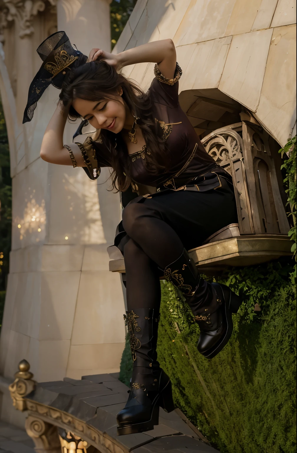(Best quality, 8k, 32k, Masterpiece, UHD:1.2) Transform the image into a luxurious wonderland theme park, where every corner is adorned with enchanting beauty and whimsical charm. Picture grandiose entrance gates adorned with intricate designs and adorned with gold accents, inviting visitors into a realm of magic and fantasy. Lush gardens with vibrant flowers and manicured hedges line the pathways, leading to elaborate attractions and thrilling rides.
In the heart of the park, a majestic castle stands tall, its spires reaching towards the sky and its walls adorned with intricate carvings and shimmering decorations. The air is filled with the sound of laughter and excitement as visitors explore the wonders of the park, from enchanted forests to sparkling lakes and whimsical carousel rides.
Colorful lights dance across the sky, casting a magical glow over the entire park as day turns into night. The atmosphere is one of joy and wonder, as visitors of all ages immerse themselves in the fantastical world of the luxurious wonderland theme park. ((sitting)) ((hanging on the edge)) ((sitting on the edge))